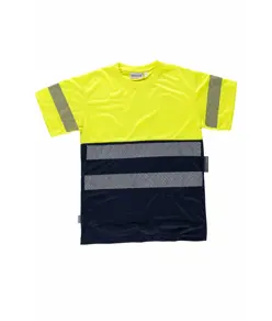 T-shirt manica corta alta visibilita e bande rifrangenti discontinue Workteam