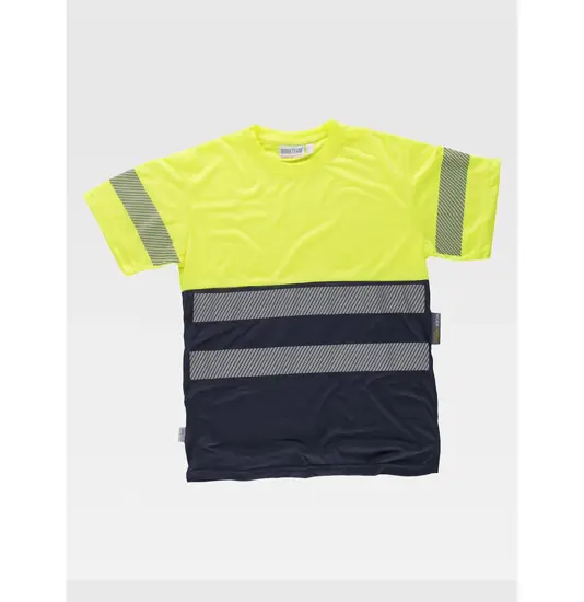 T-shirt manica corta alta visibilita e bande rifrangenti discontinue Workteam