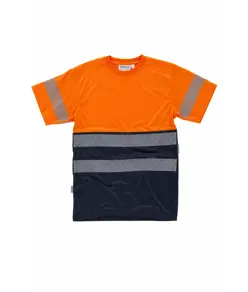 T-shirt manica corta alta visibilita e bande rifrangenti discontinue Workteam