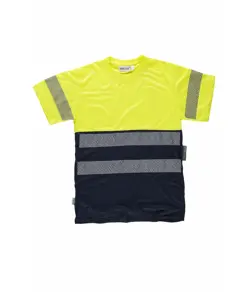 T-shirt manica corta alta visibilita e bande rifrangenti discontinue Workteam
