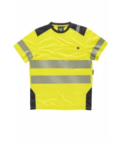 T-shirt manica corta alta visibilita e bande rifrangenti discontinue Workteam