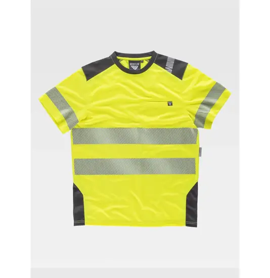 T-shirt manica corta alta visibilita e bande rifrangenti discontinue Workteam