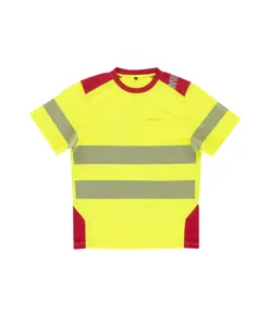 T-shirt manica corta alta visibilita e bande rifrangenti discontinue Workteam