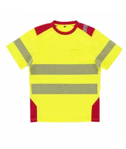 T-shirt manica corta alta visibilita e bande rifrangenti discontinue Workteam