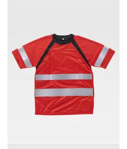 T-shirt manica corta alta visibilita e bande rifrangenti Workteam