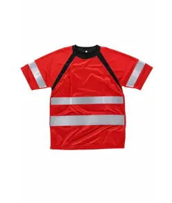 T-shirt manica corta alta visibilita e bande rifrangenti Workteam