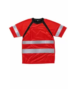 T-shirt manica corta alta visibilita e bande rifrangenti Workteam