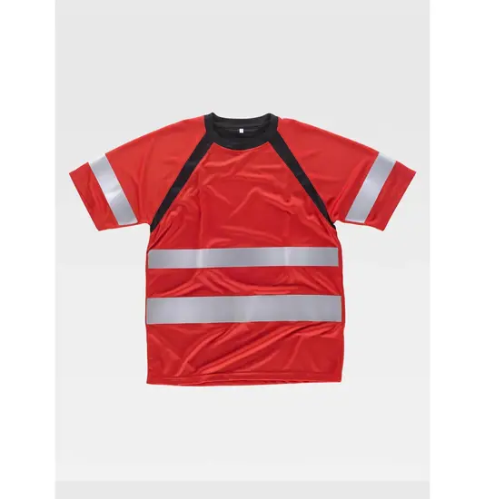 T-shirt manica corta alta visibilita e bande rifrangenti Workteam