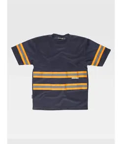 T-shirt manica corta bande rifrangenti fluorescenti Workteam