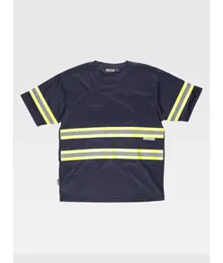 T-shirt manica corta bande rifrangenti fluorescenti Workteam
