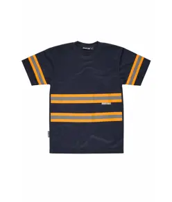 T-shirt manica corta bande rifrangenti fluorescenti Workteam