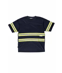 T-shirt manica corta bande rifrangenti fluorescenti Workteam