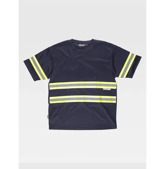 T-shirt manica corta bande rifrangenti fluorescenti Workteam