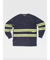 T-shirt manica lunga bande rifrangeni fluorescenti Workteam