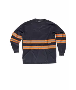 T-shirt manica lunga bande rifrangeni fluorescenti Workteam