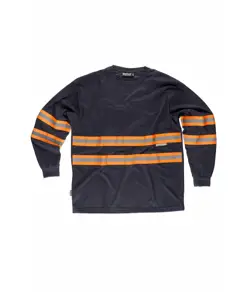 T-shirt manica lunga bande rifrangeni fluorescenti Workteam