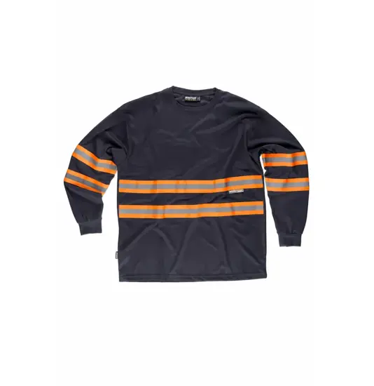 T-shirt manica lunga bande rifrangeni fluorescenti Workteam