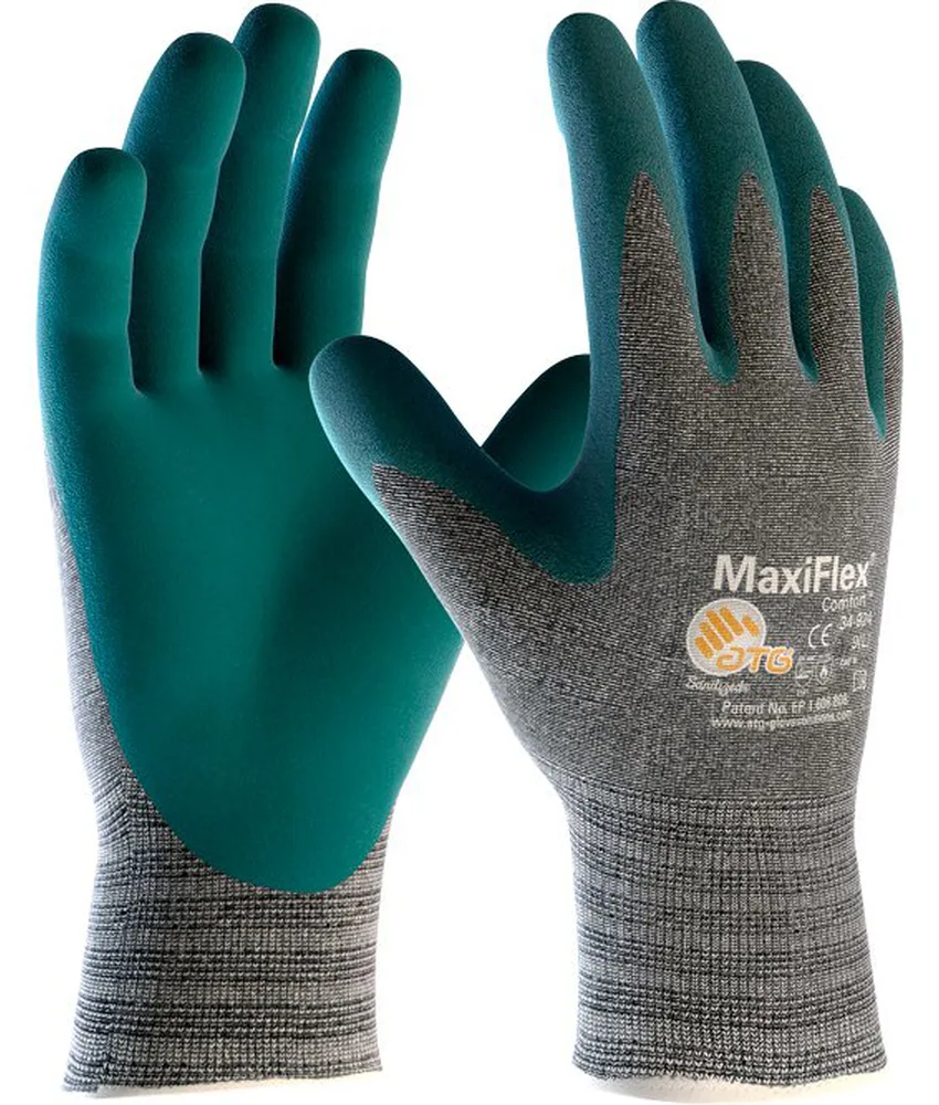 12 paia guanti da lavoro foderati MaxiFlex Comfort, in cotone e nylon - protezione contro calore e freddo