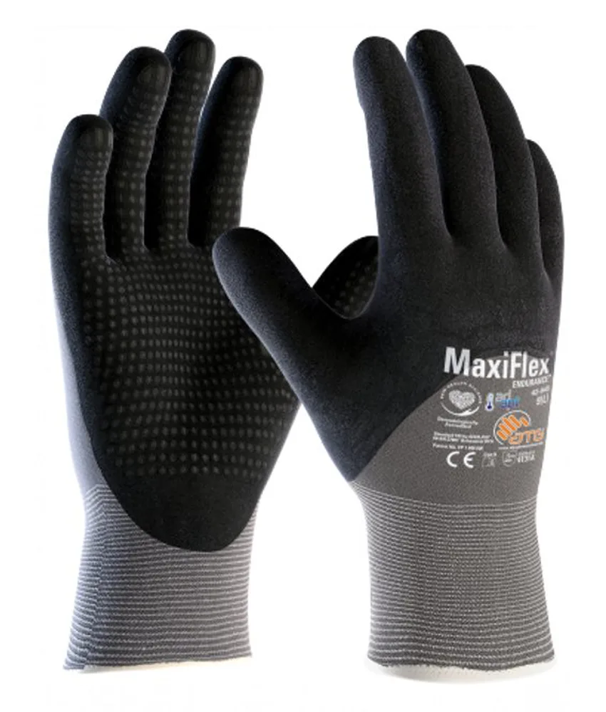 12 paia guanti da lavoro puntinati ATG MaxiFlex Endurance, rivestimento a 3/4 - presa salda - tecnologia mani rinfrescate