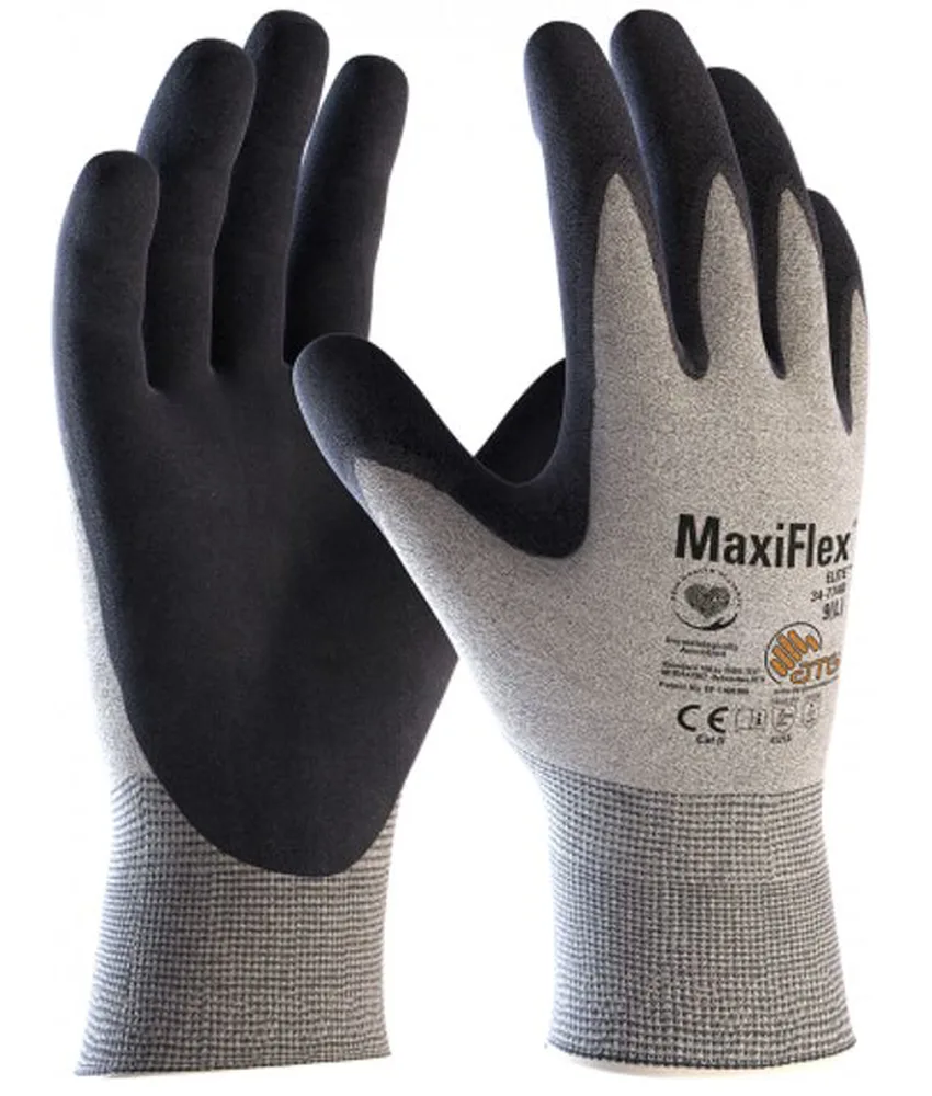 12 paia guanti da lavoro resistenti ATG MaxiFlex Elite, palmo rivestito - leggero e sottile
