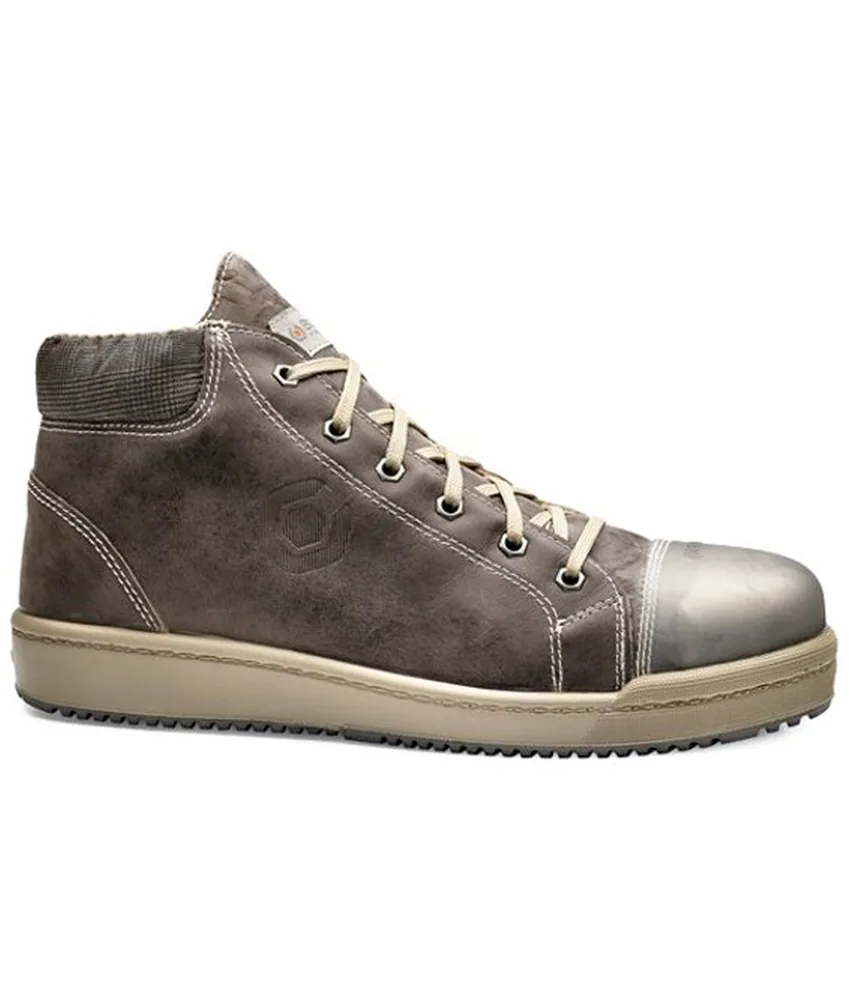 Scarpe antinfortunistiche alte S3 Base Oak, pelle fiore - soletta antibatterica
