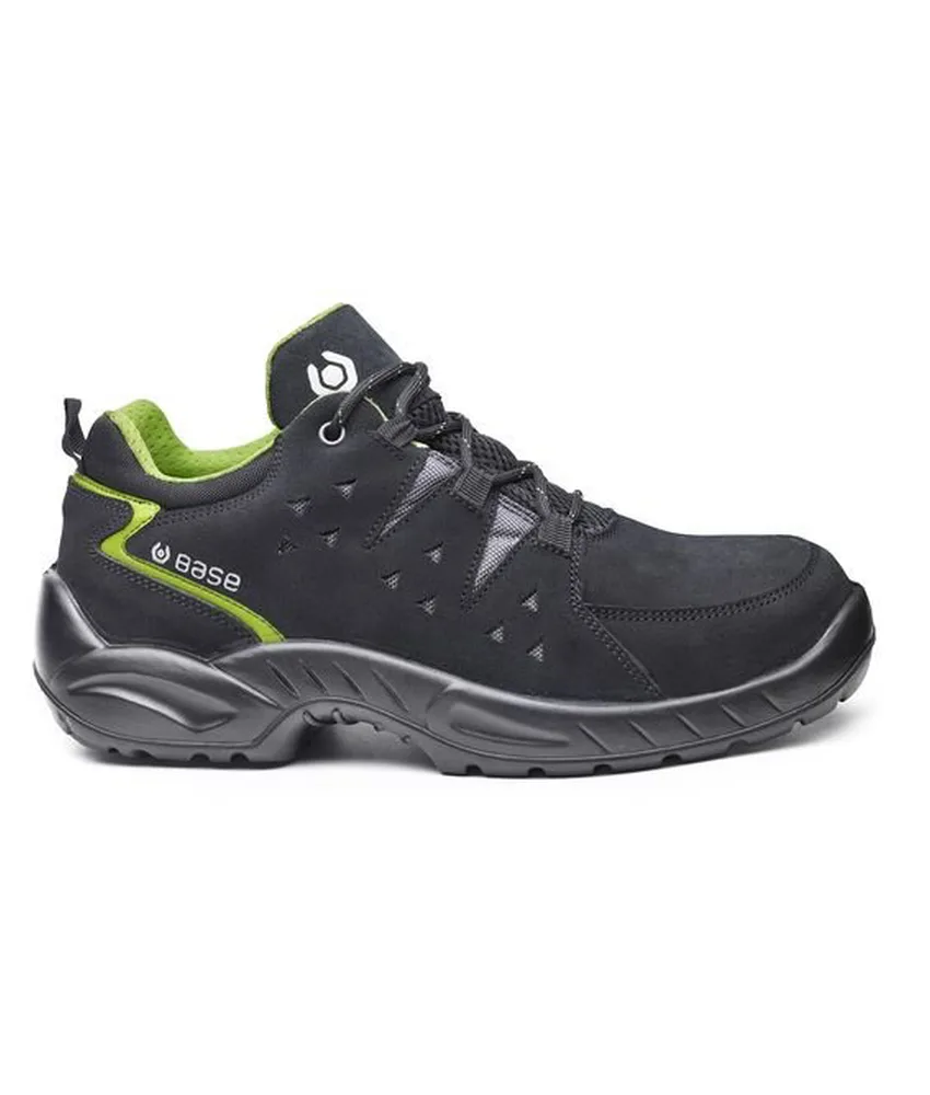 Scarpe antinfortunistiche S1P Base Harlem, antiscivolamento SRC - in pelle scamosciata e tessuto