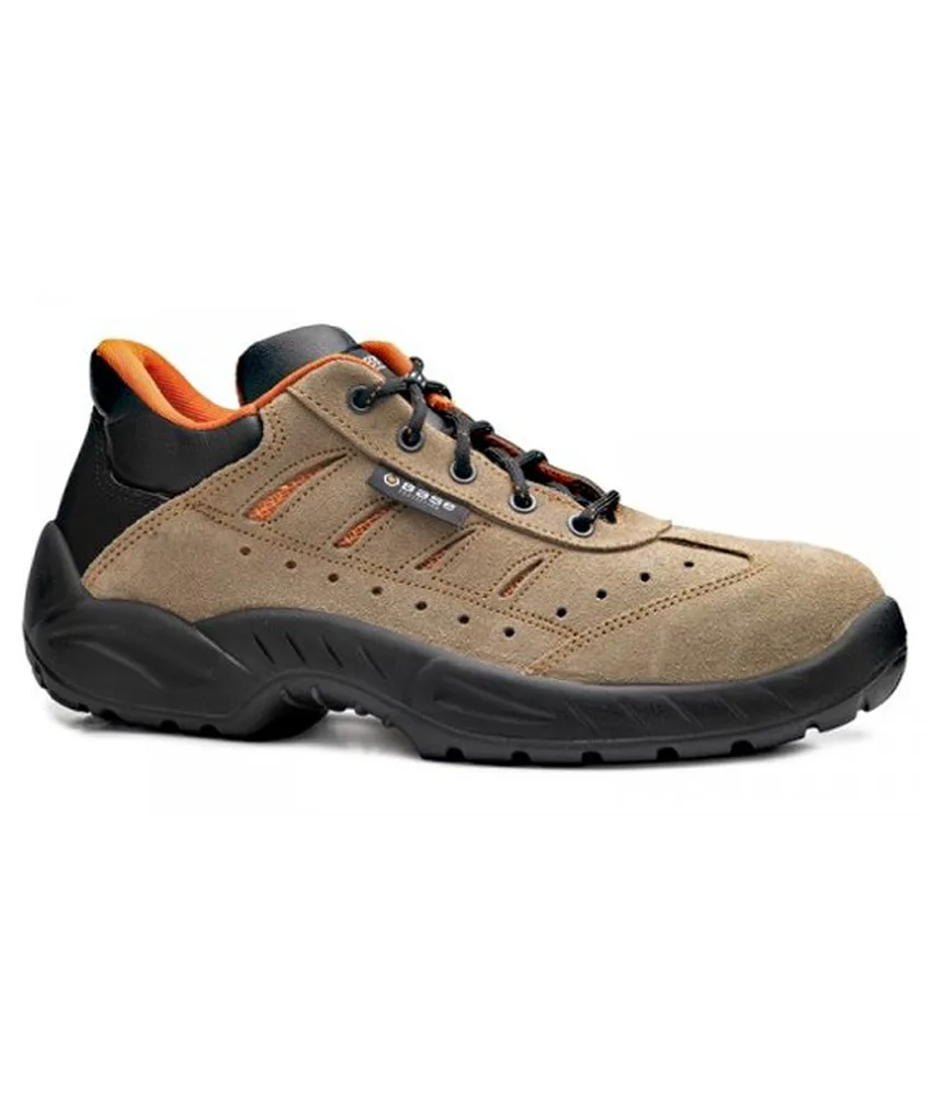 Scarpe antinfortunistiche S1P Base Paddington, areate - antiscivolamento SRC - in pelle scamosciata