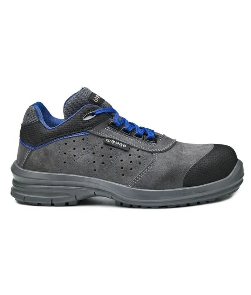Scarpe antinfortunistiche S1P Base Quasar, antiscivolamento SRC - in pelle scamosciata