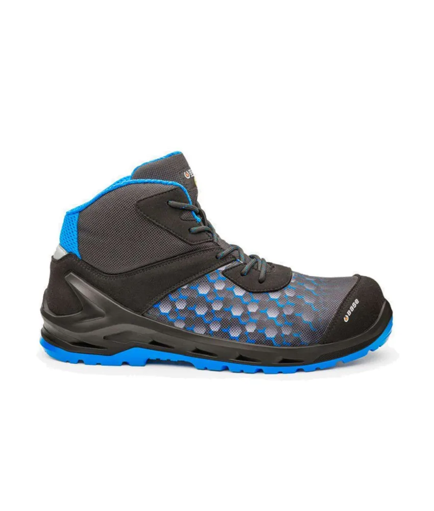 Scarpe da lavoro alta S3 Base I-Robox Blue Top, idrorepellenti - antiscivolamento SRC - tessuto e microfibra - ESD