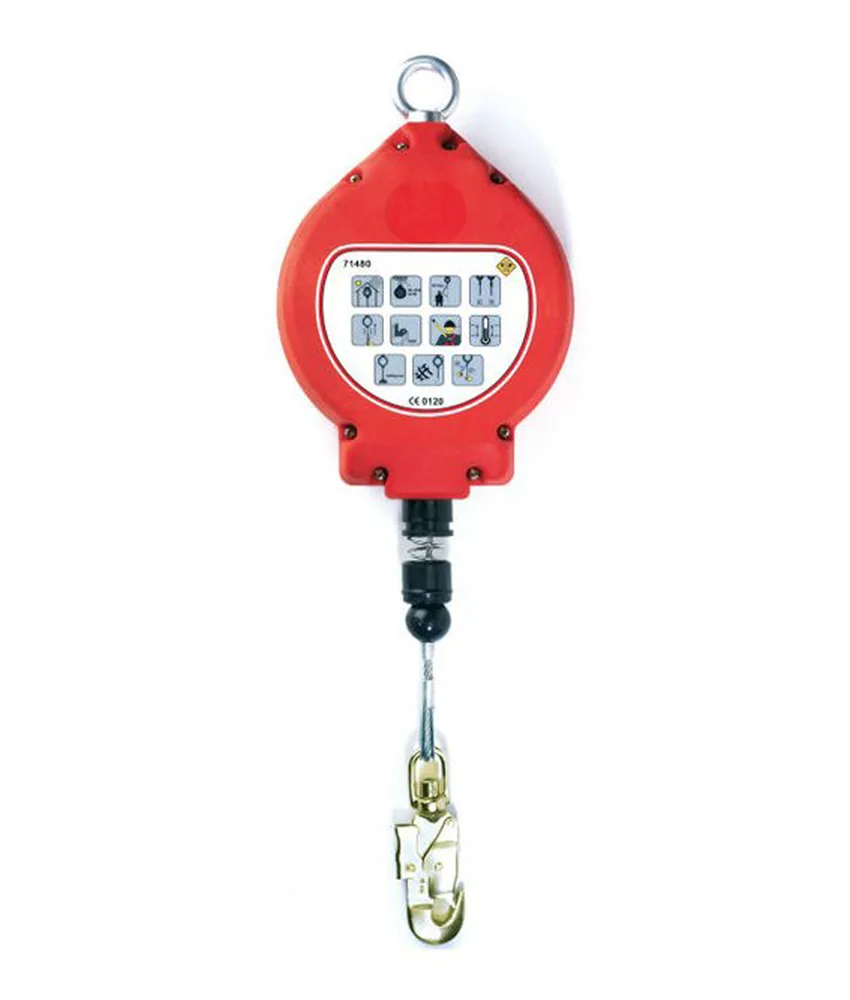 Arrotolatore retrattile con cavo autobloccante Pachua, cavo in acciaio 4,5 mm - estensione 10 mt