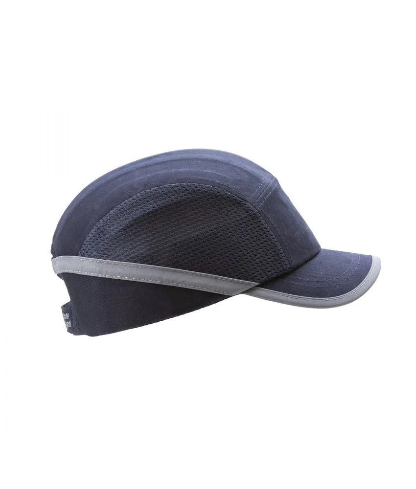 10 berretti antiurto con guscio di protezione in ABS, visiera lunga - colore: blu navy/nero