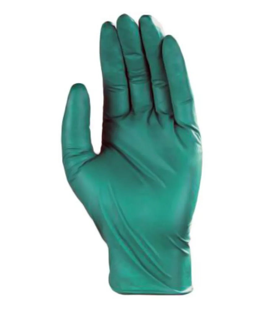 10 box da 100 guanti monouso in nitrile verde, senza polvere