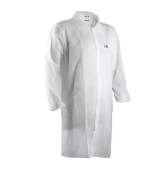 Camice monouso in polipropilene con bottoni Coverguard White SPP Coat
