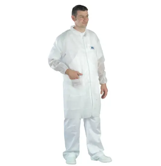 camici monouso in polipropilene con zip Coverguard White SPP Coat