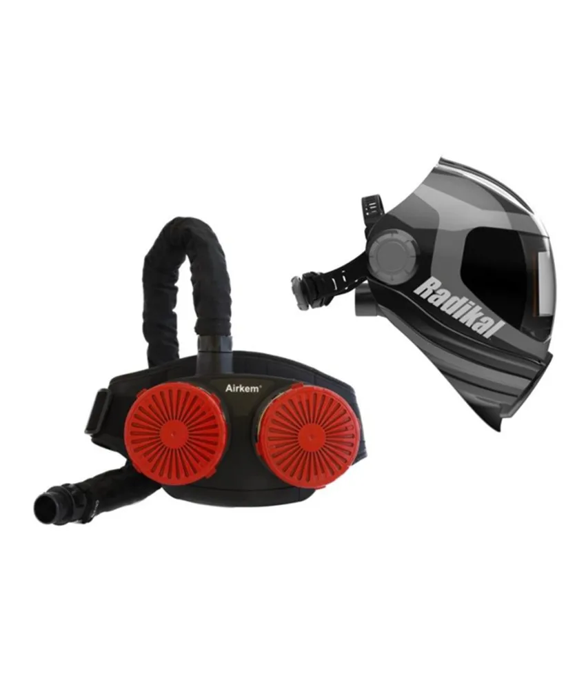 Casco per saldatura Weltek Radikal SV Airkem PRSL, visione Laterale - 4 flussi d'aria