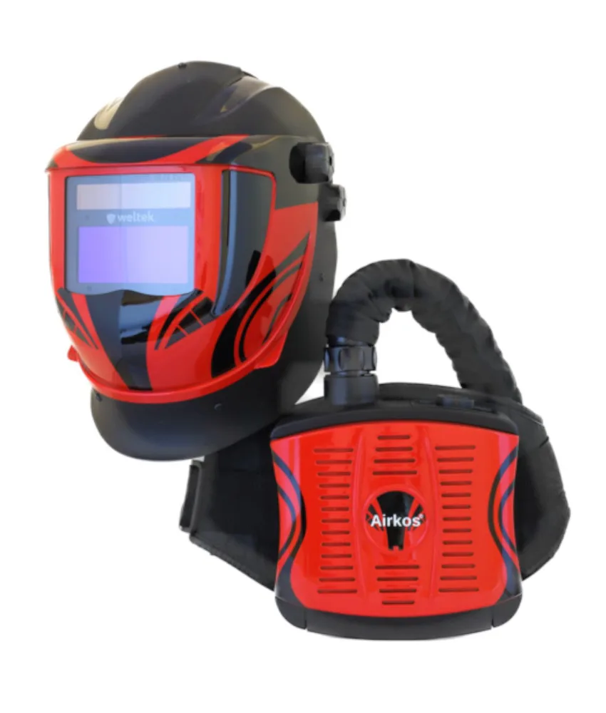 Casco per smerigliatura con sistema filtrante Weltek Navitek S4 Airkos, allarme di intasamento del filtro - 2 flussi d'aria