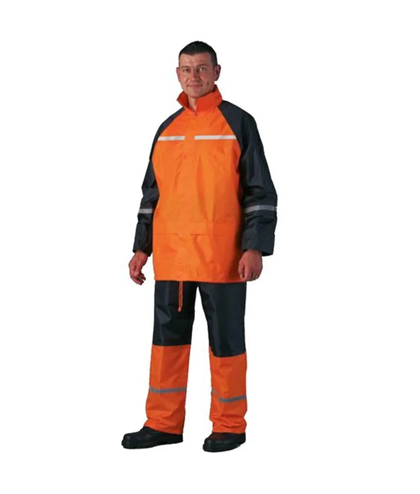 Completo alta visibilità in offerta, 2 pezzi - impermeabile spalmato PVC