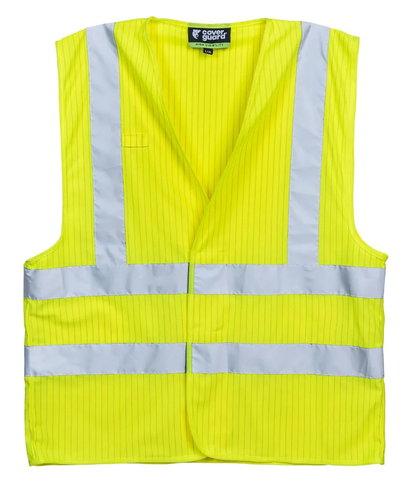 10 gilet alta visibilità Coverguard Hod, nastri retroriflettenti - proprietà antistatica