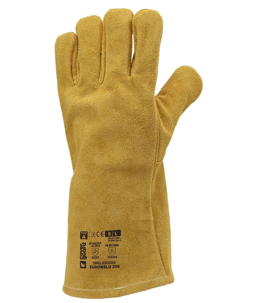 6 paia guanti antistatici in pelle Coverguard Euroweld 330, antistatico - cuciture Kevlar - interno imbottito