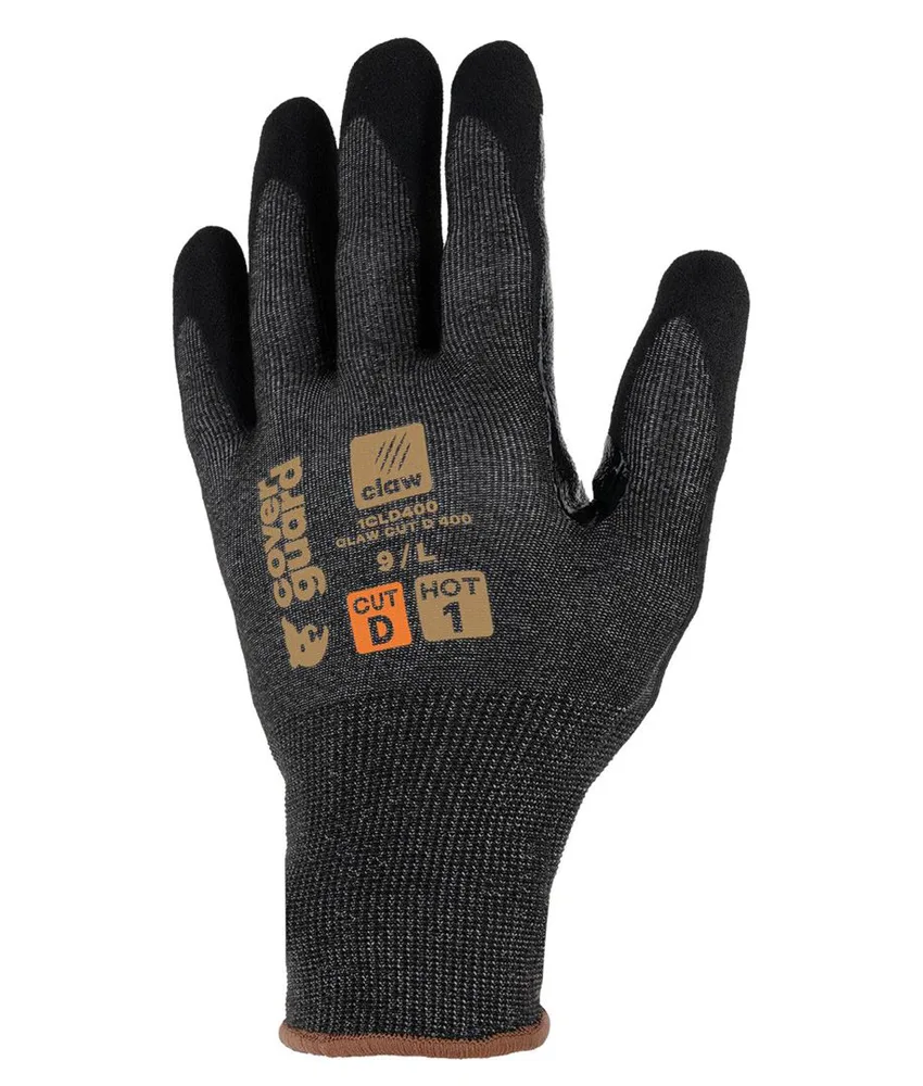 10 paia guanti antitaglio Coverguard CLAW CUT D 400, calibro 21 - spalmatura palmare nitrile sandy