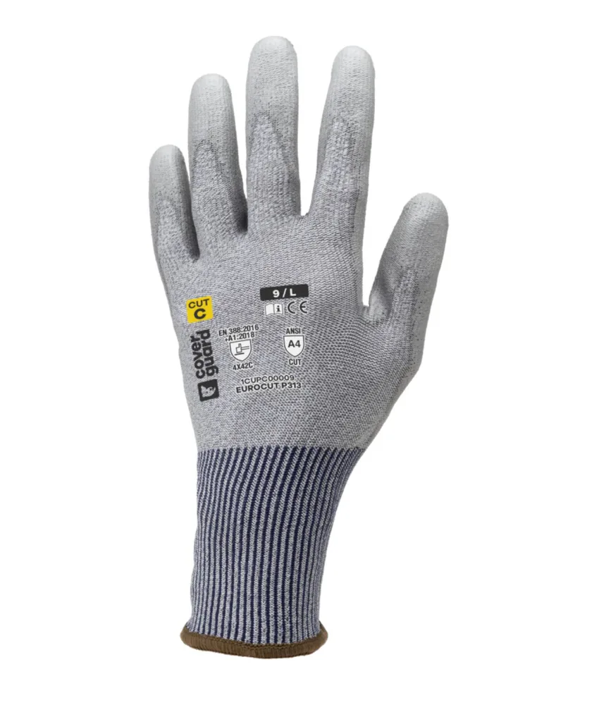 10 paia guanti antitaglio Coverguard EUROCUT P313, calibro 18 - spalmatura/rivestimento palmare in poliuretano