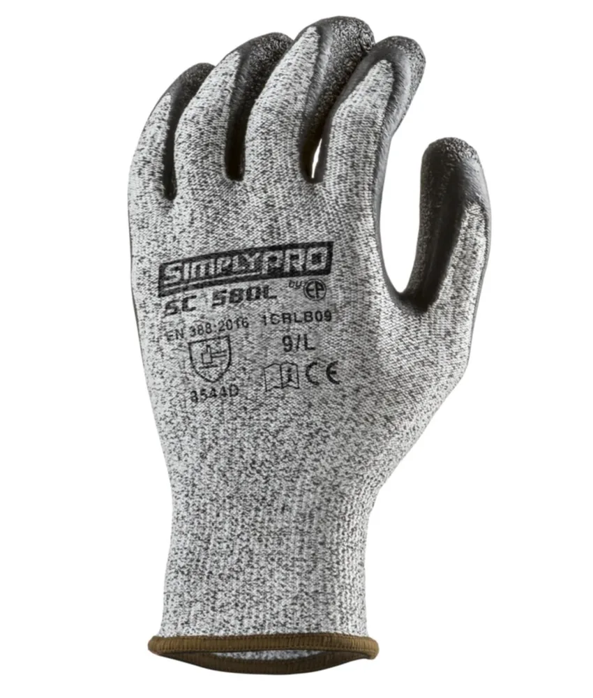 5 paia guanti antitaglio Coverguard Eurocut SC580L, maglia in HPPE - spalmatura palmare in latex