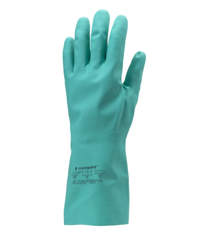 10 paia guanti da lavoro Coverguard EUROCHEM N5520, acrilonitrile Verde - finitura esterna adesivizzata a diamante