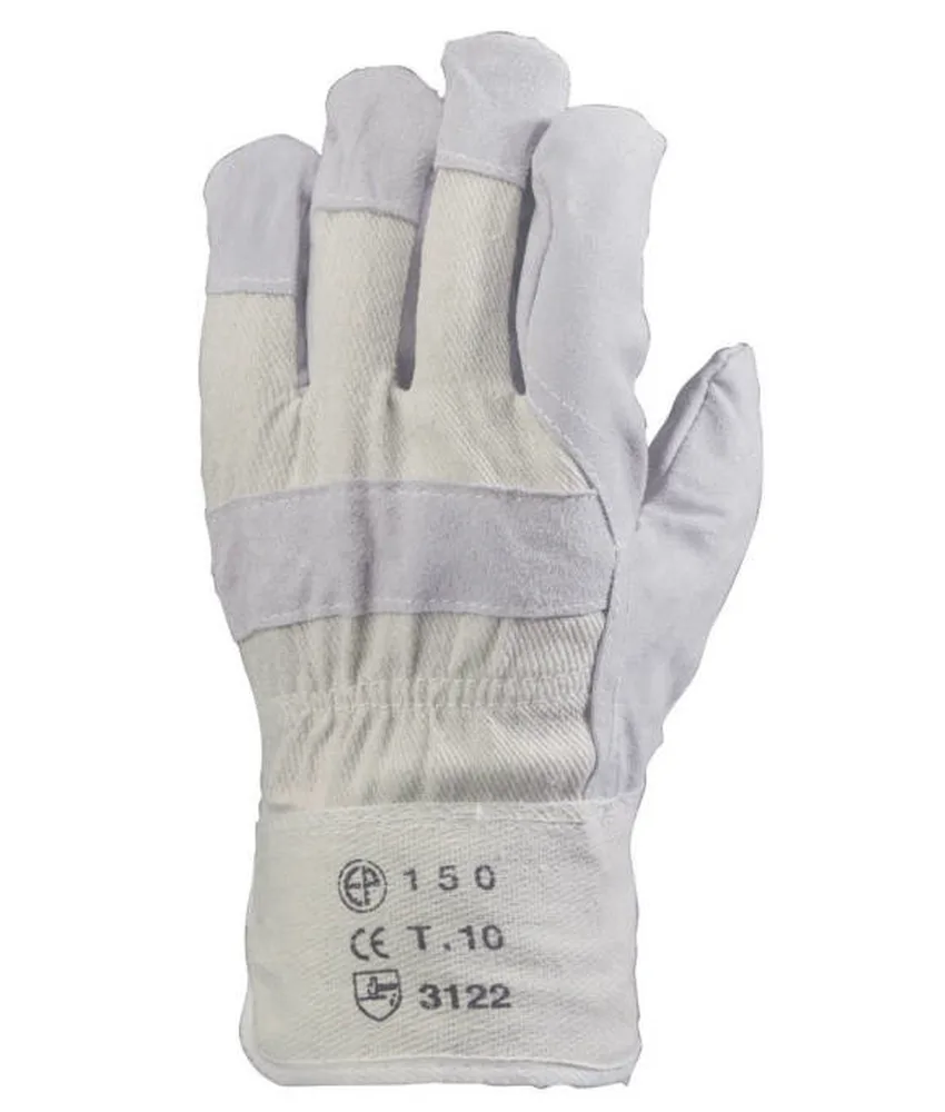120 paia guanti da lavoro in pelle Coverguard Eurostrong 150, palmo pelle crosta bovina - dorso e polsino in tela