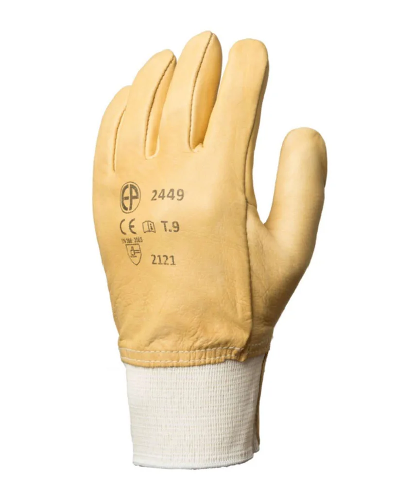 10 paia guanti da lavoro in pelle Coverguard Eurostrong 2450, in pelle - polsino proteggi-vena - impermeabile