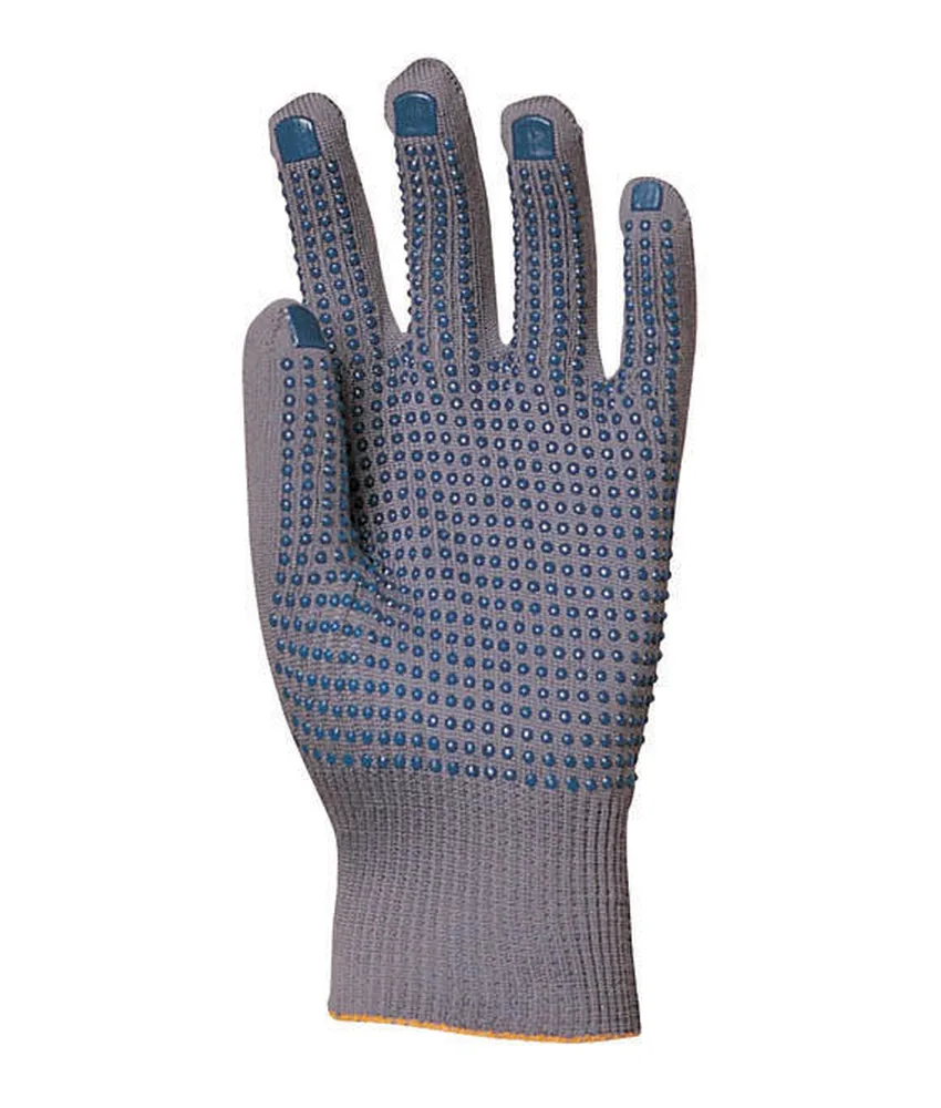12 paia guanti ida lavoro in nylon Coverguard Eurostrong 4380, alta qualità - palmo puntinato - senza cuciture