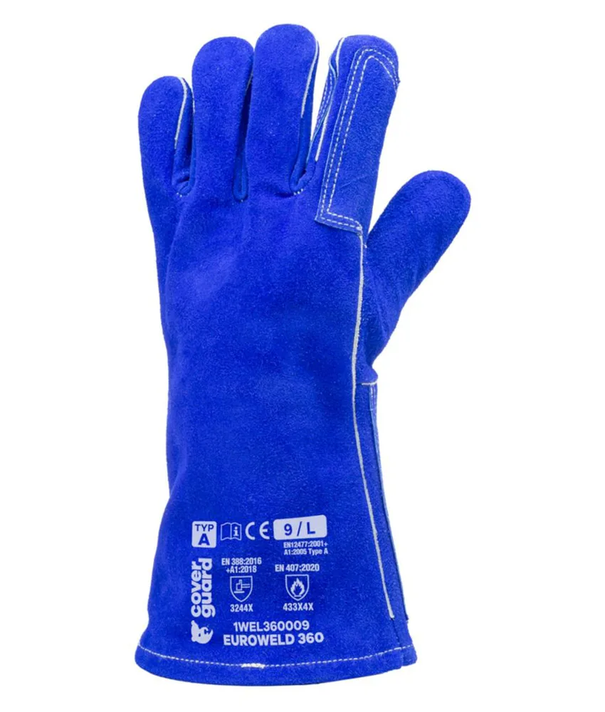 Guanti in pelle crosta Coverguard Euroweld 360 in offerta, cuciture Kevlar - interno trapuntato