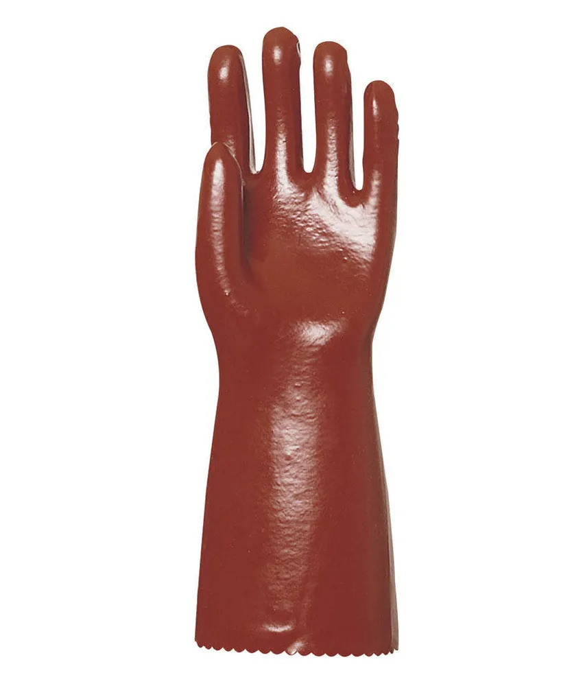 10 paia guanti in PVC e cotone Coverguard Eurochem 3640, colore rosso - in cotone - trattamento actifresh