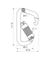 Moschettone a D in alluminio Coverguard Matsaq