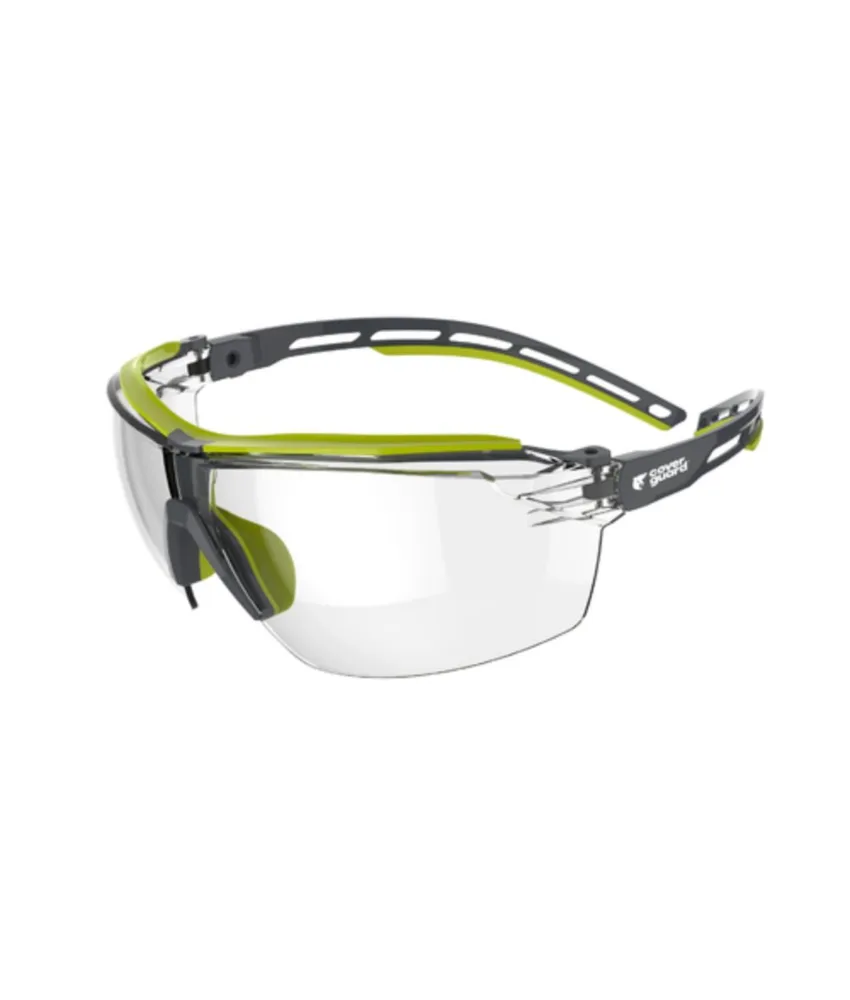 10 occhiali protettivi Coverguard Tiger High, lente incolore in policarbonato trattato anti uv, antigraffio tipo k e antiappannante tipo n